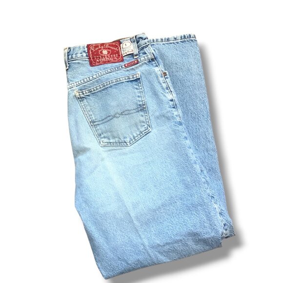 VTG Lucky Brand Men’s Blue Faded Jeans Denim 36x32 Relax Fit Zip Made in USA - Picture 2 of 16